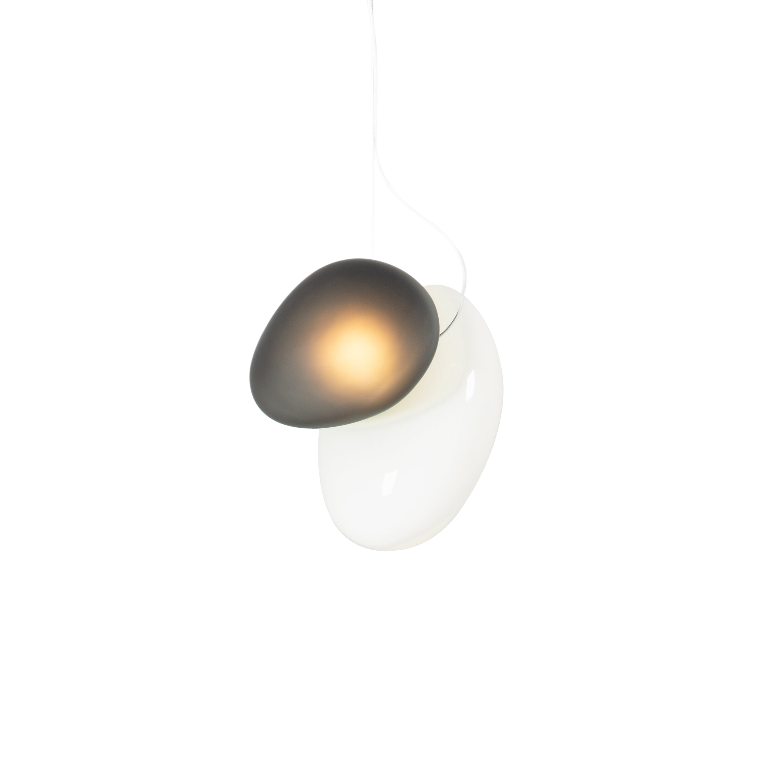 Pebble Pendant Light: Size A + Size C + Pearl + Slate