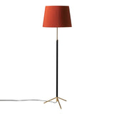 Pie de Salón Floor Lamp: G1 + Polished Brass + Red-Amber