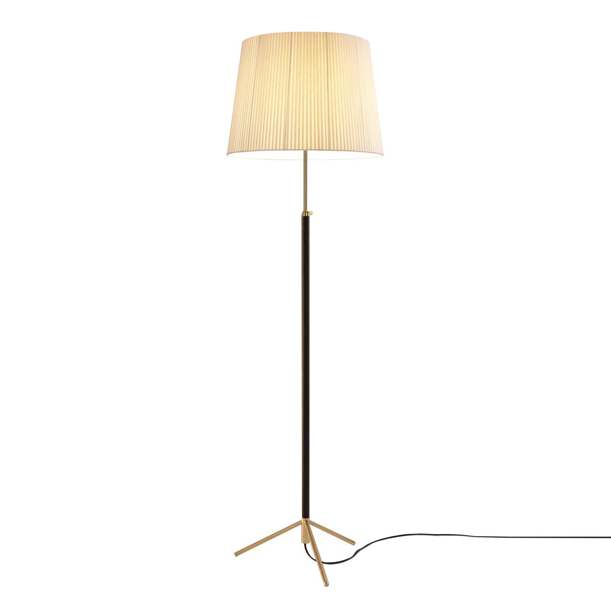 Pie de Salón Floor Lamp: G1 + Polished Brass + Natural