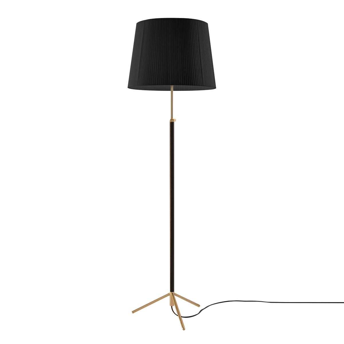 Pie de Salón Floor Lamp: G1 + Polished Brass + Black