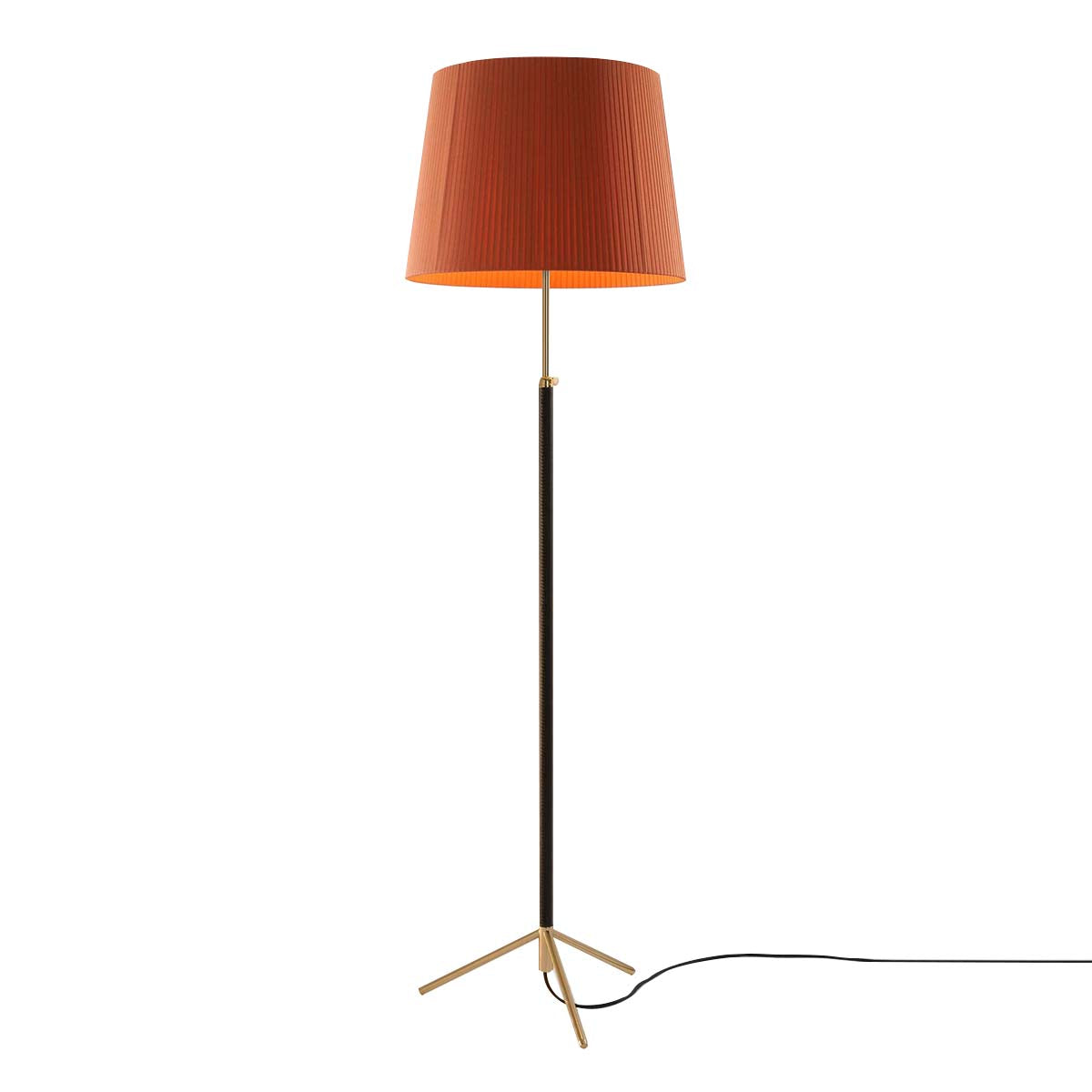 Pie de Salón Floor Lamp: G1 + Polished Brass + Terracotta