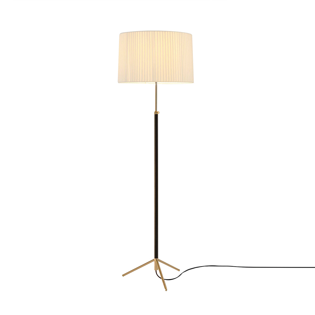 Pie de Salón Floor Lamp: G2 + Polished Brass + Natural