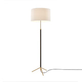 Pie de Salón Floor Lamp: G2 + Polished Brass + White Linen
