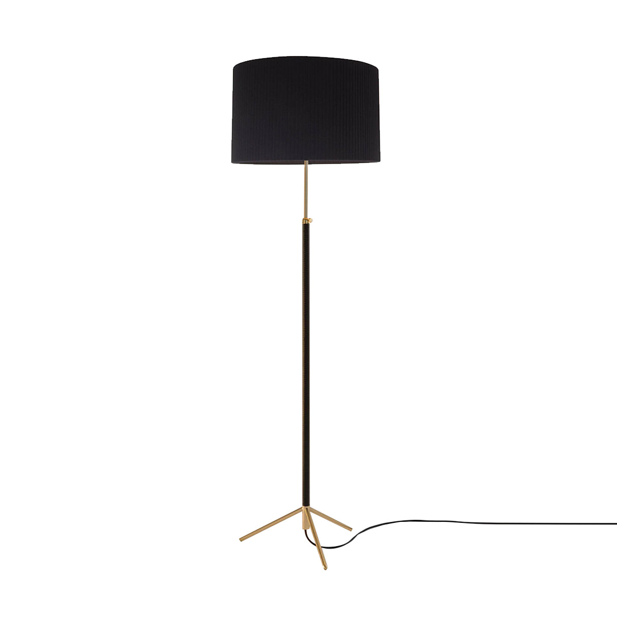 Pie de Salón Floor Lamp: G2 + Polished Brass + Black