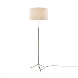 Pie de Salón Floor Lamp: G2 + Chrome-Plated + White Linen