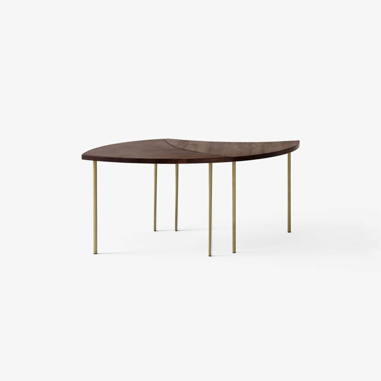 Pinwheel Table HM7: Oiled Walnut + Brass