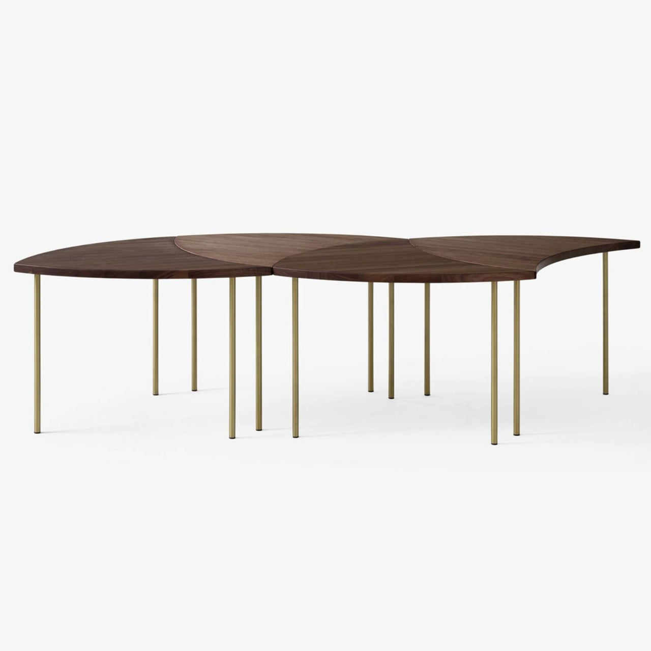 Pinwheel Table HM7: Oiled Walnut + Brass