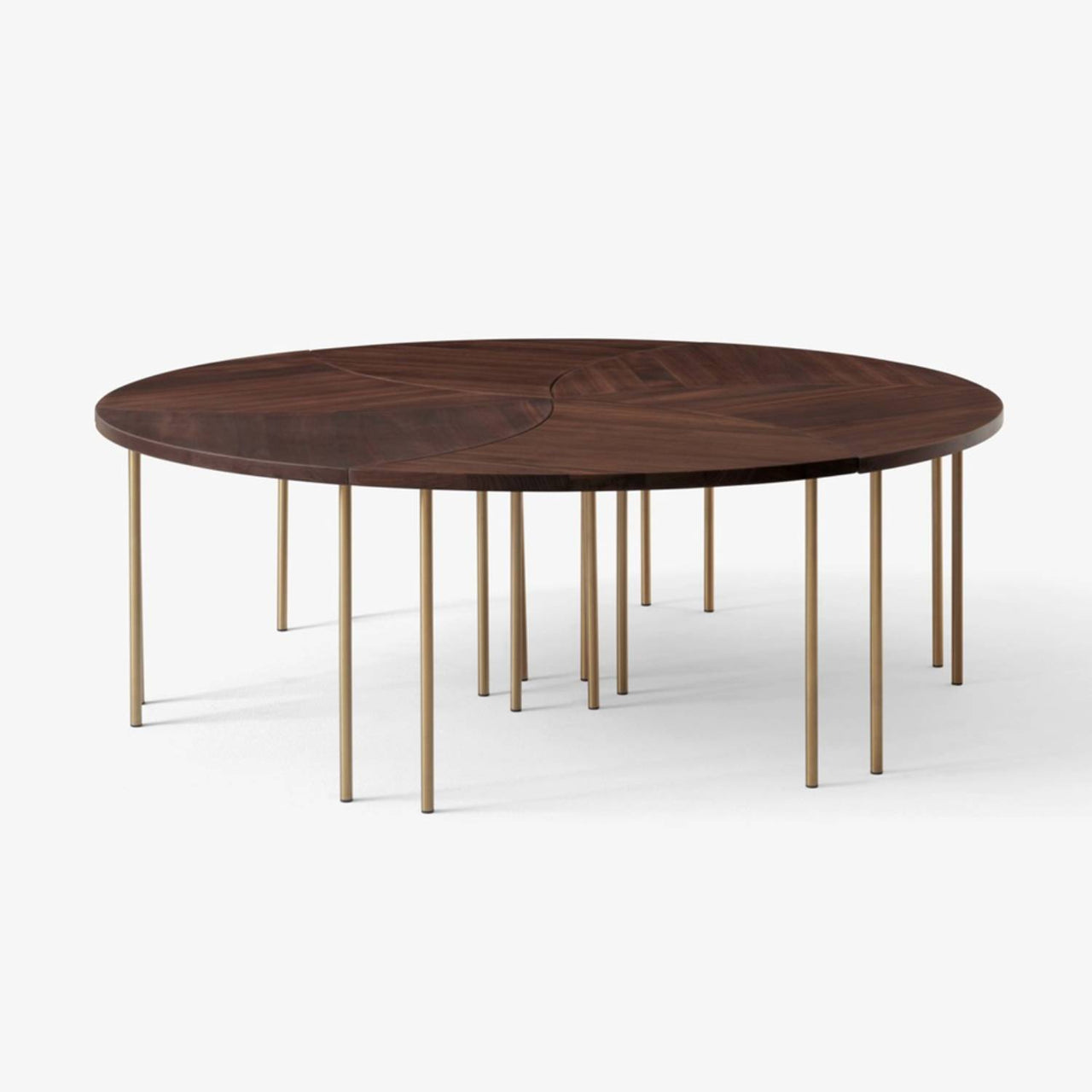 Pinwheel Table HM7: Oiled Walnut + Brass