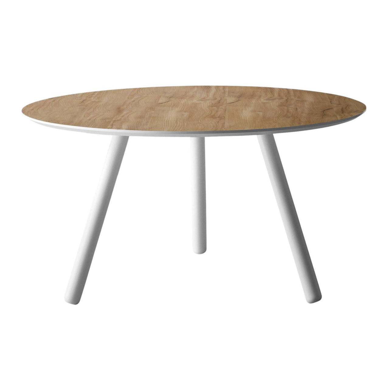 Pixie Round Table: Large + Vintage Oak + Lacquered White