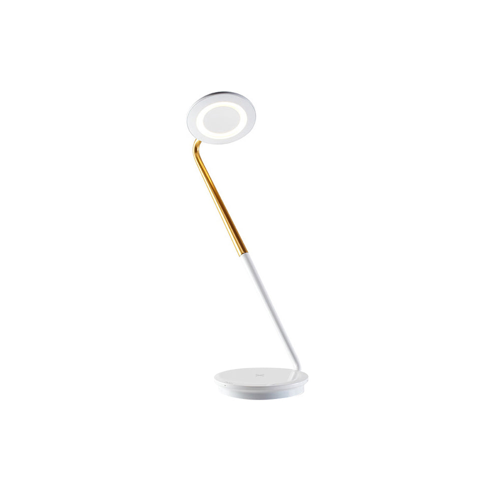 Pixo Plus Task Light with Wireless Charging: White + Brass