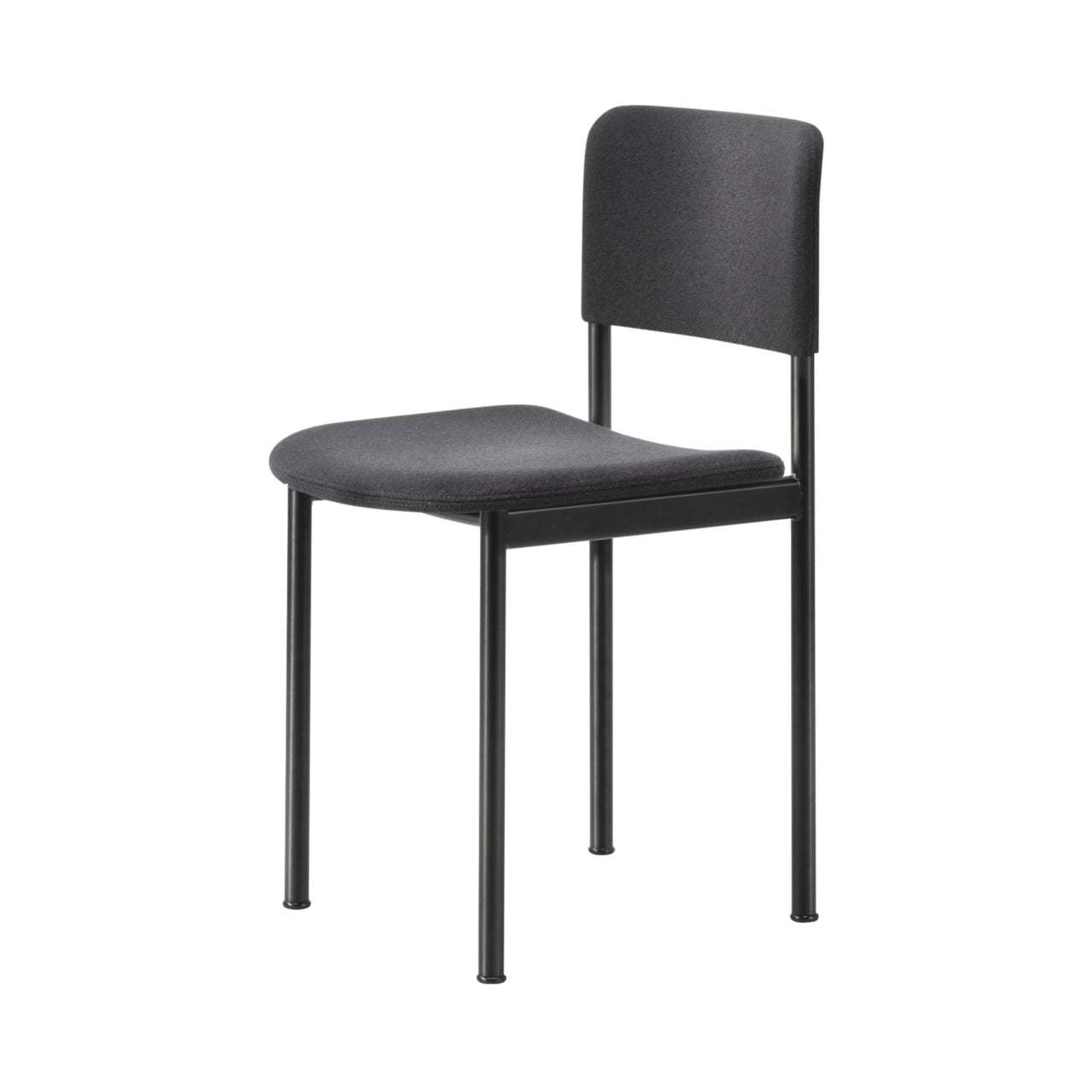 Plan Chair Steel: Fully Upholstered + Black