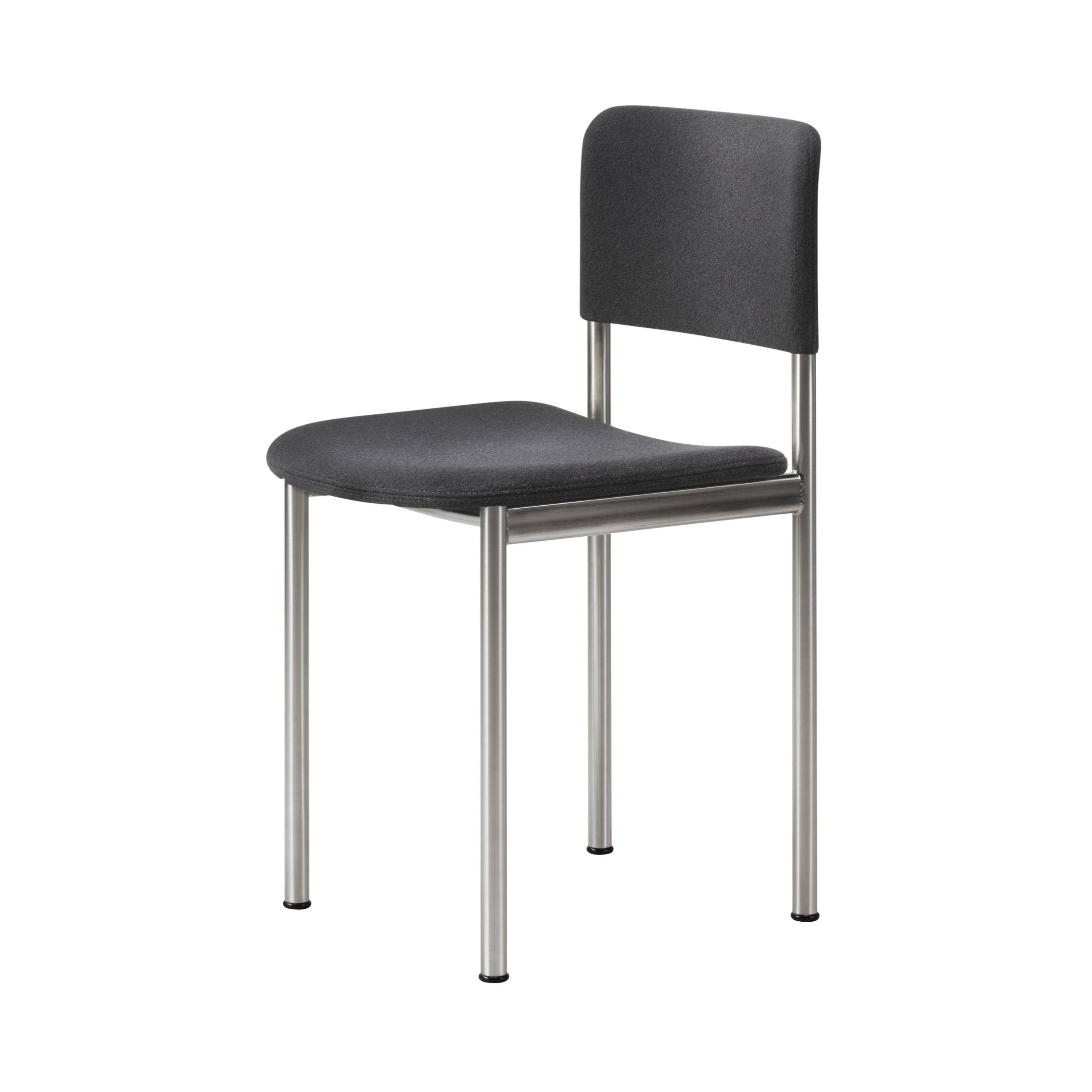 Plan Chair Steel: Fully Upholstered + Brushed Steel