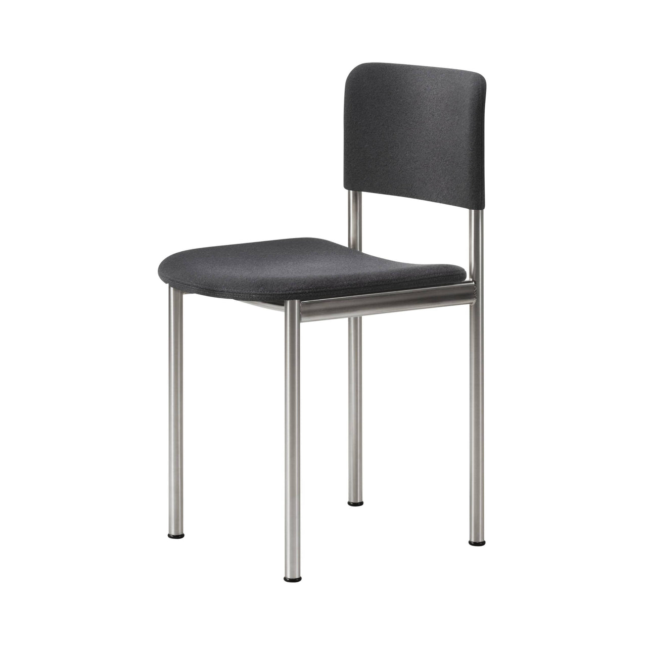 Plan Chair Steel: Fully Upholstered + Brushed Steel