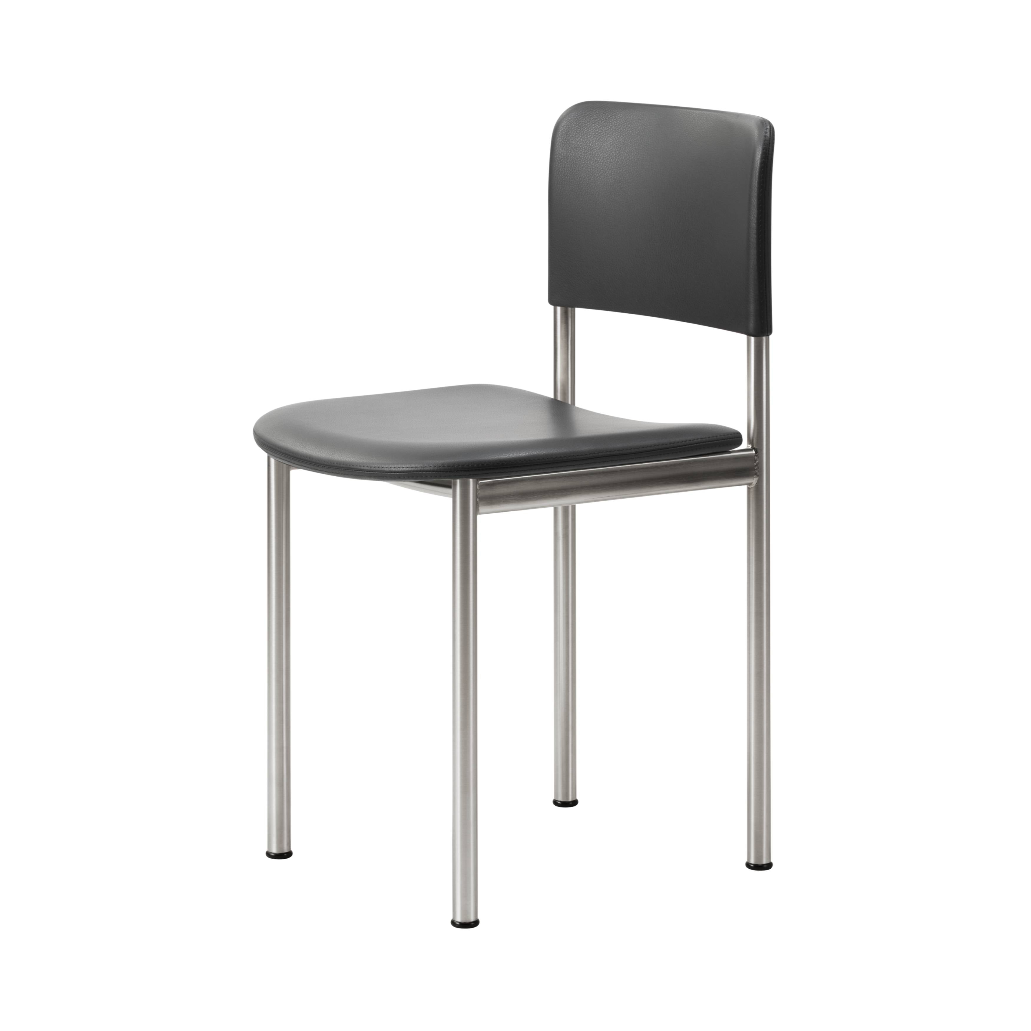 Plan Chair Steel: Fully Upholstered + Brushed Steel
