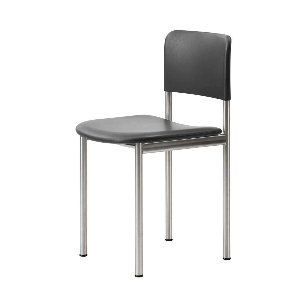 Plan Chair Steel: Fully Upholstered + Brushed Steel