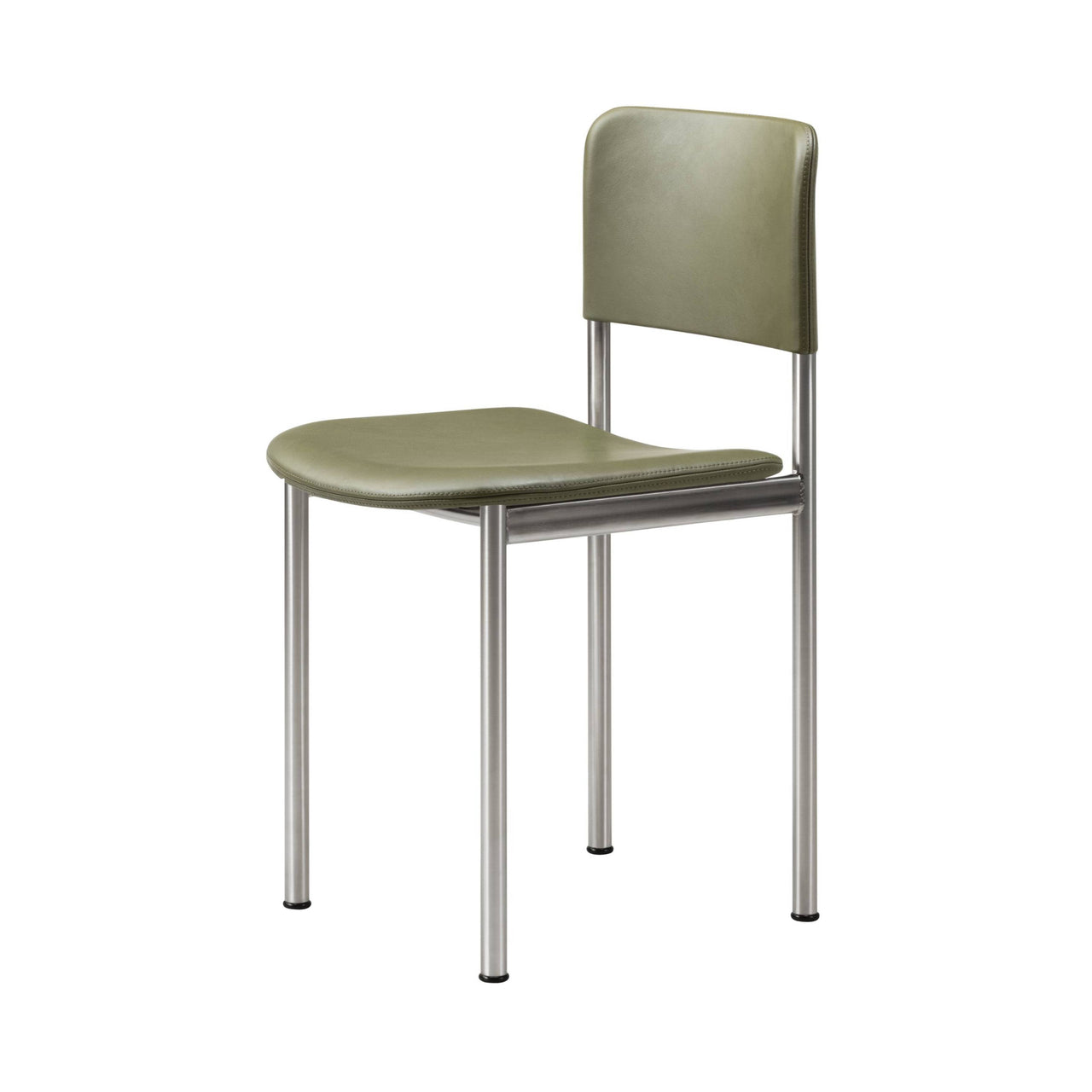 Plan Chair Steel: Fully Upholstered + Brushed Steel