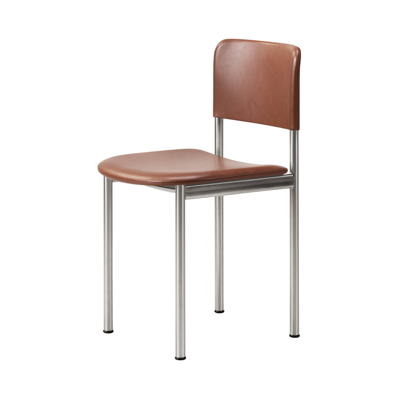 Plan Chair Steel: Fully Upholstered + Brushed Steel