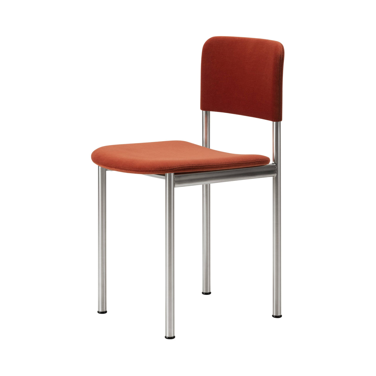 Plan Chair Steel: Fully Upholstered + Brushed Steel