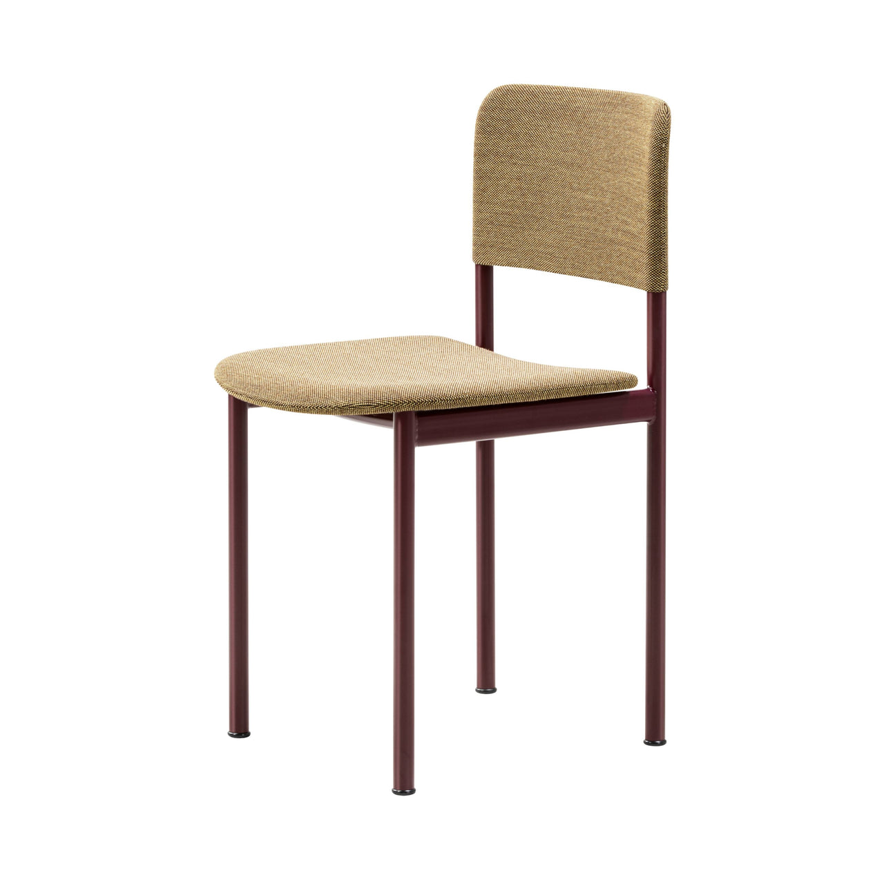 Plan Chair Steel: Fully Upholstered + Bordeaux