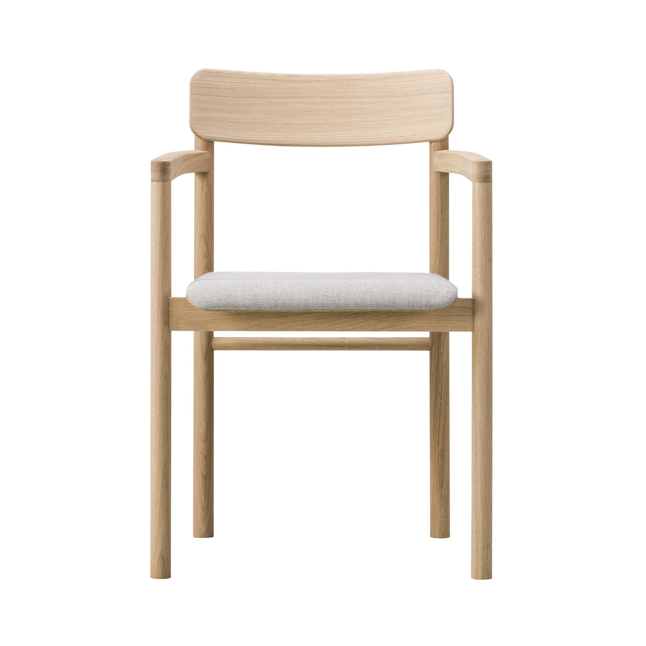 Post Armchair: Seat Upholstered + Lacquered Oak