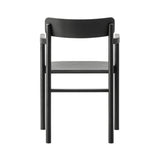 Post Armchair: Seat Upholstered + Black Lacquered Oak