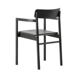 Post Armchair: Seat Upholstered + Black Lacquered Oak