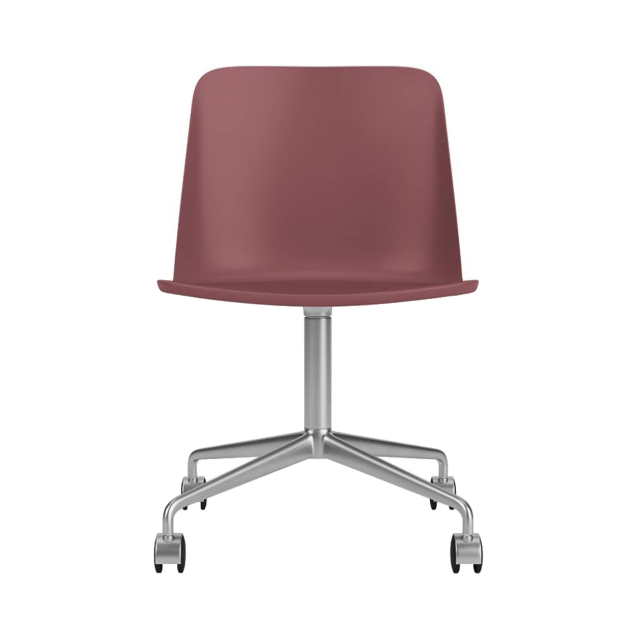 Rely Chair HW21: Red Brown + Polished Aluminum