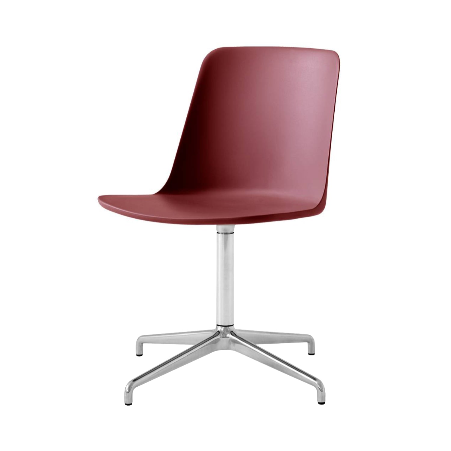 Rely Chair HW16: Red Brown + Polished Aluminum