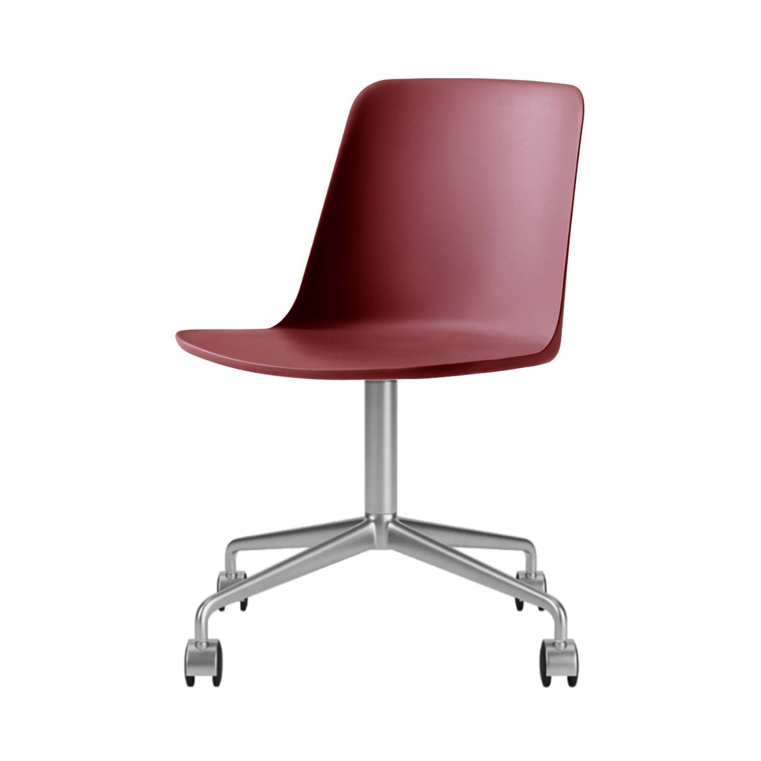 Rely Chair HW21: Red Brown + Polished Aluminum