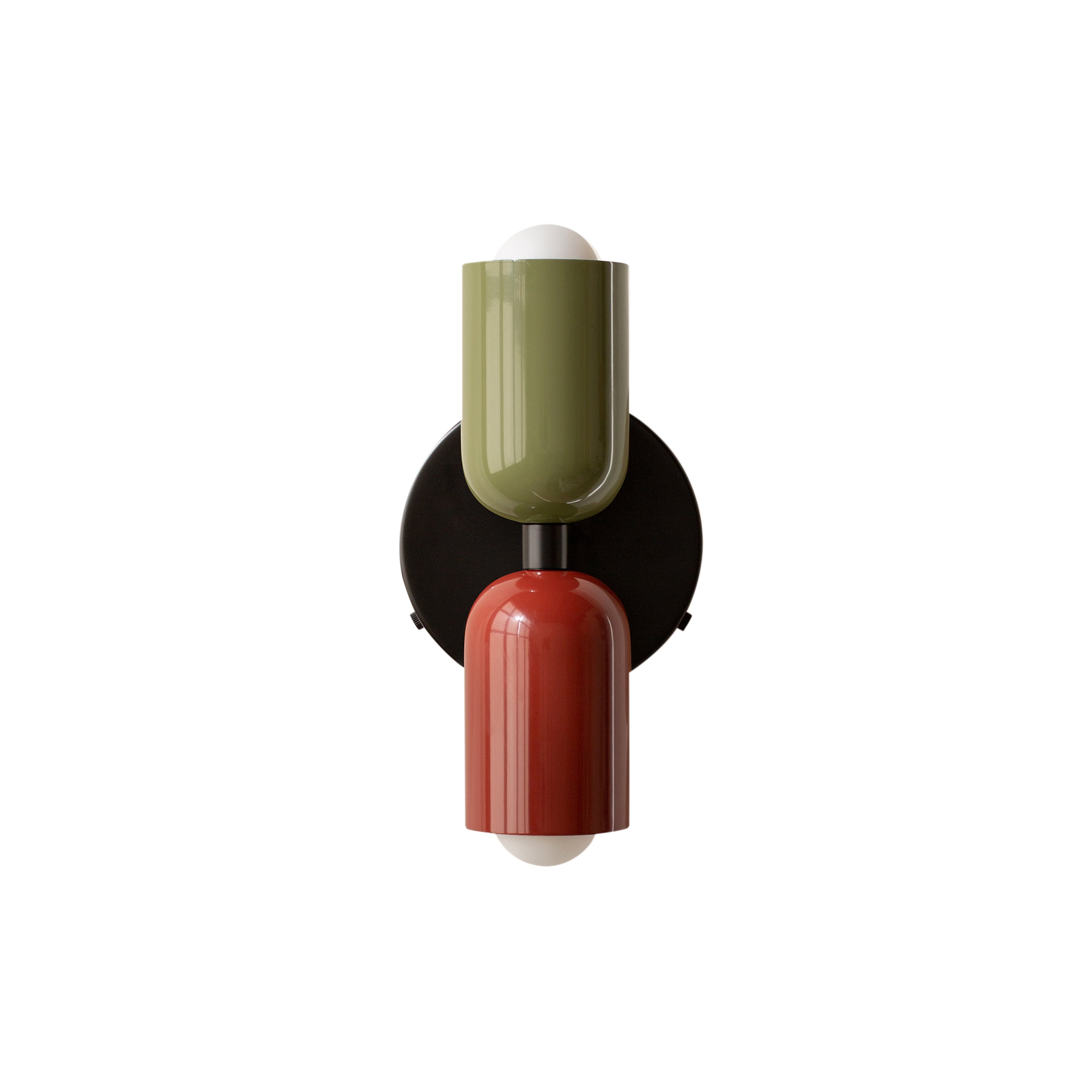 Up Down Sconce: Duo-Tone + Reed Green + Oxide Red + Hardwire