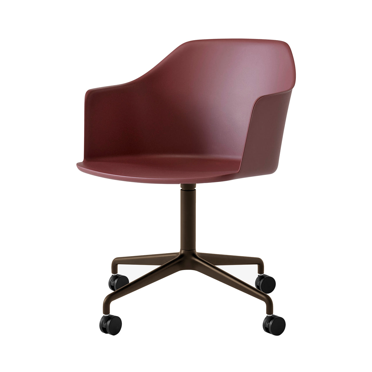 Rely Chair HW48: Red Brown + Bronzed