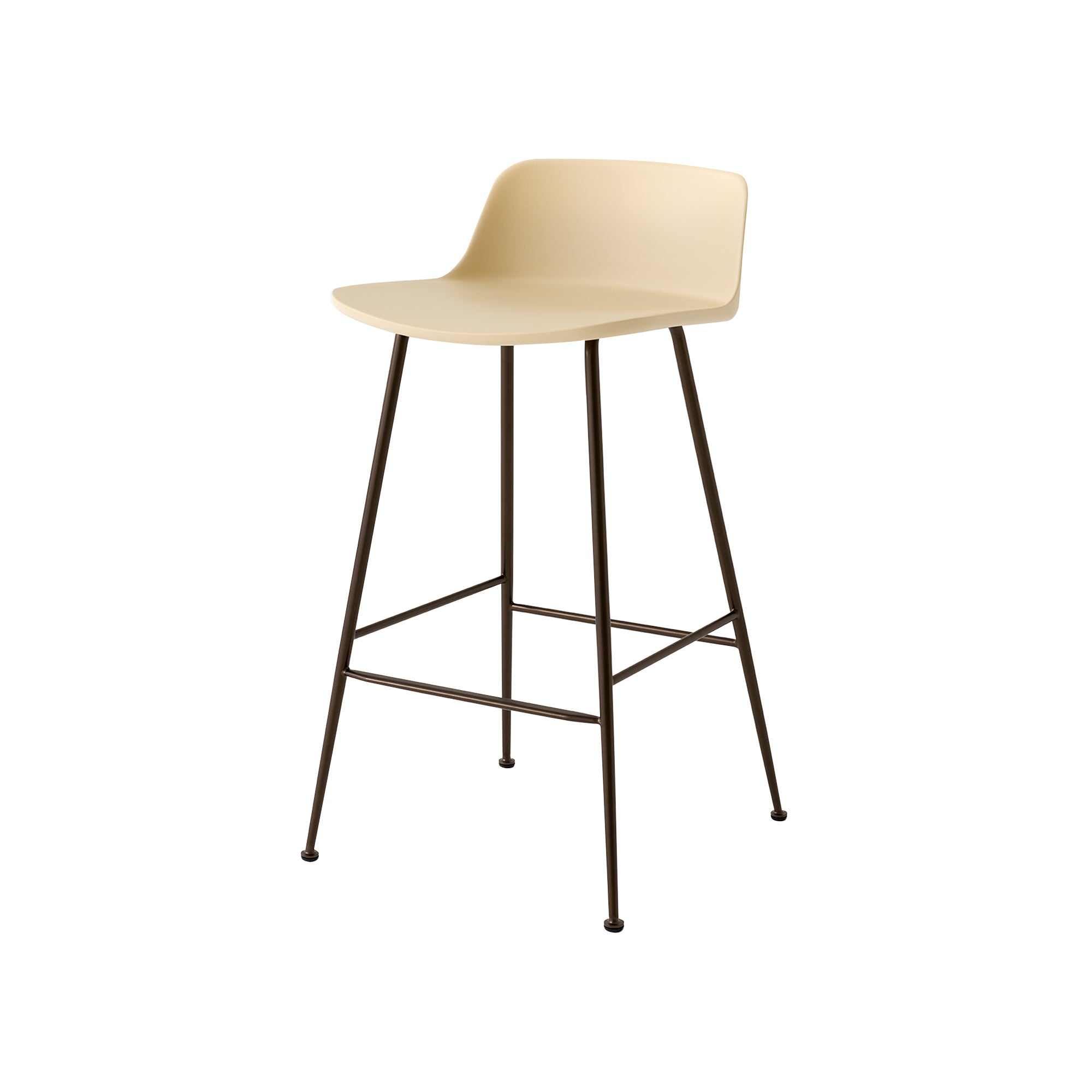 Rely Bar + Counter Lowback Stool: HW81 + HW86 + Counter (HW81) + Beige Sand + Bronzed