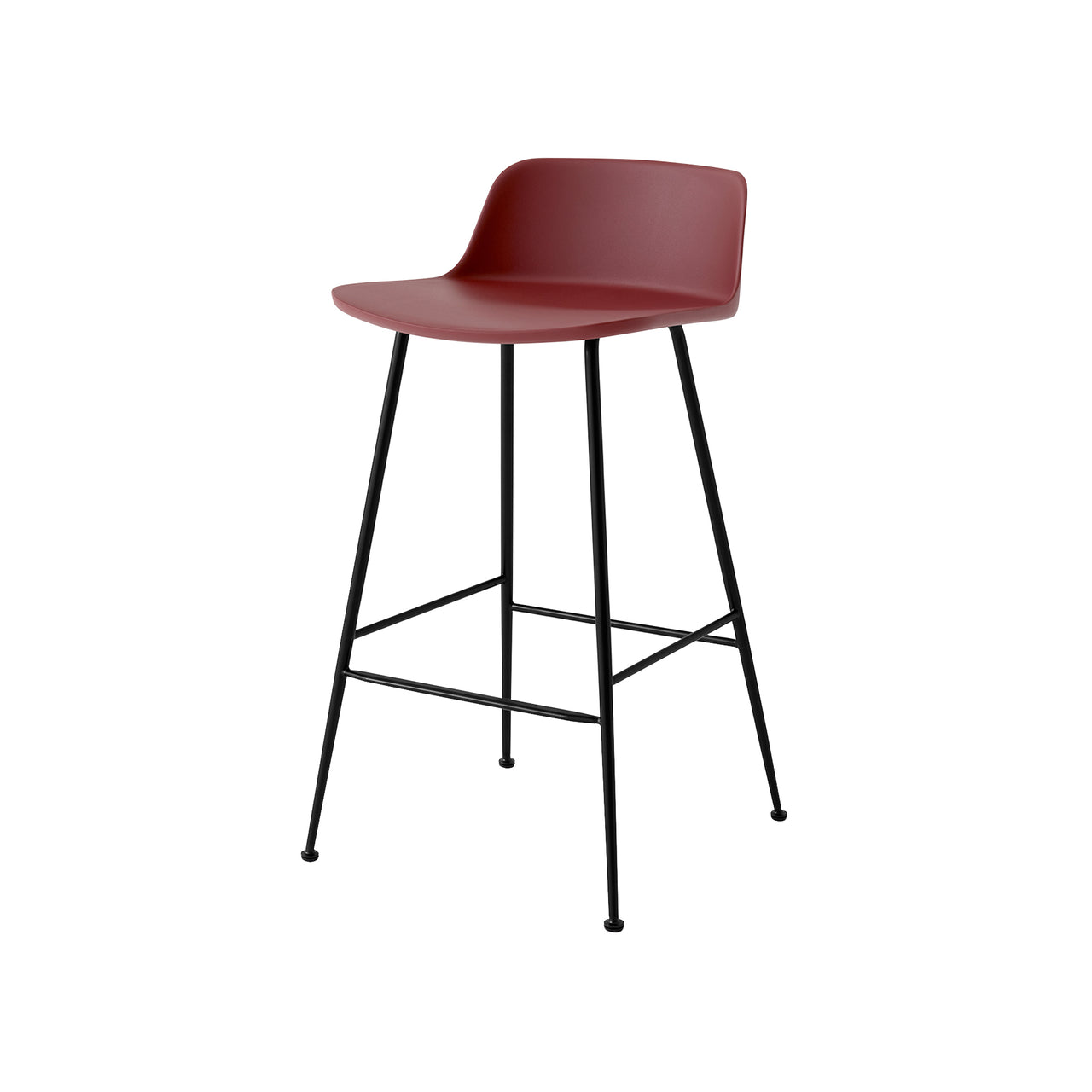 Rely Bar + Counter Lowback Stool: HW81 + HW86 + Counter (HW81) + Red Brown + Black