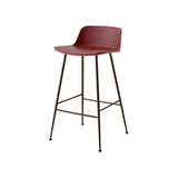 Rely Bar + Counter Lowback Stool: HW81 + HW86 + Counter (HW81) + Red Brown + Bronzed