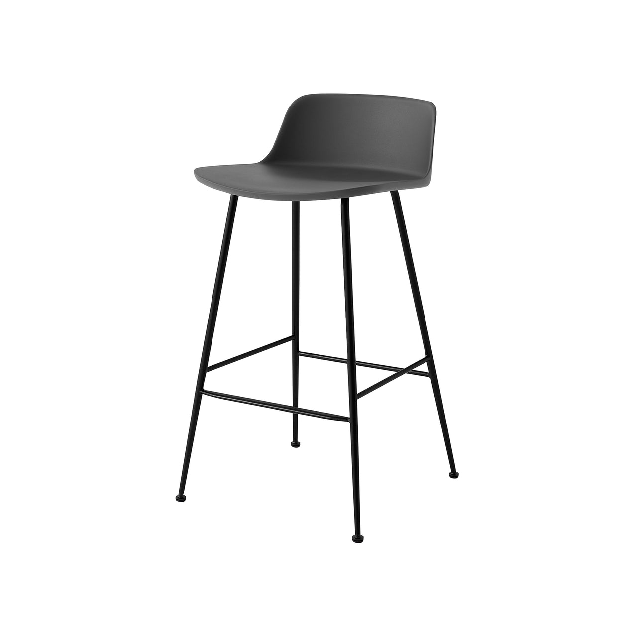 Rely Bar + Counter Lowback Stool: HW81 + HW86 + Counter (HW81) + Stone Grey + Black
