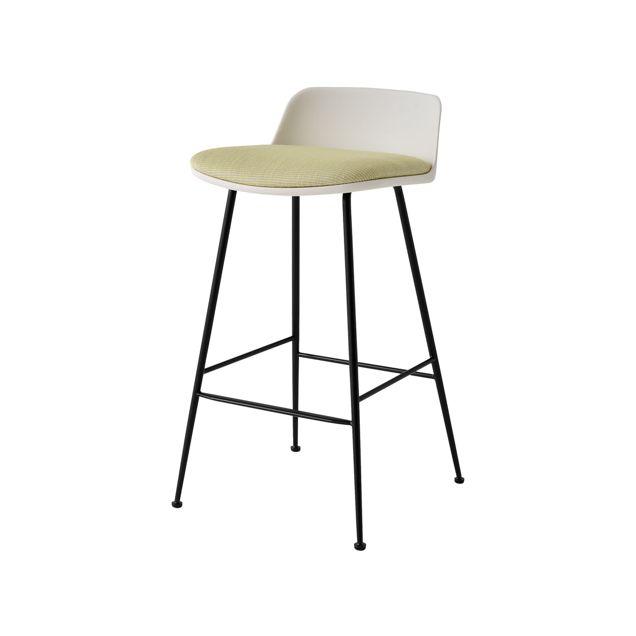 Rely Counter Stool: HW82 + White + Black