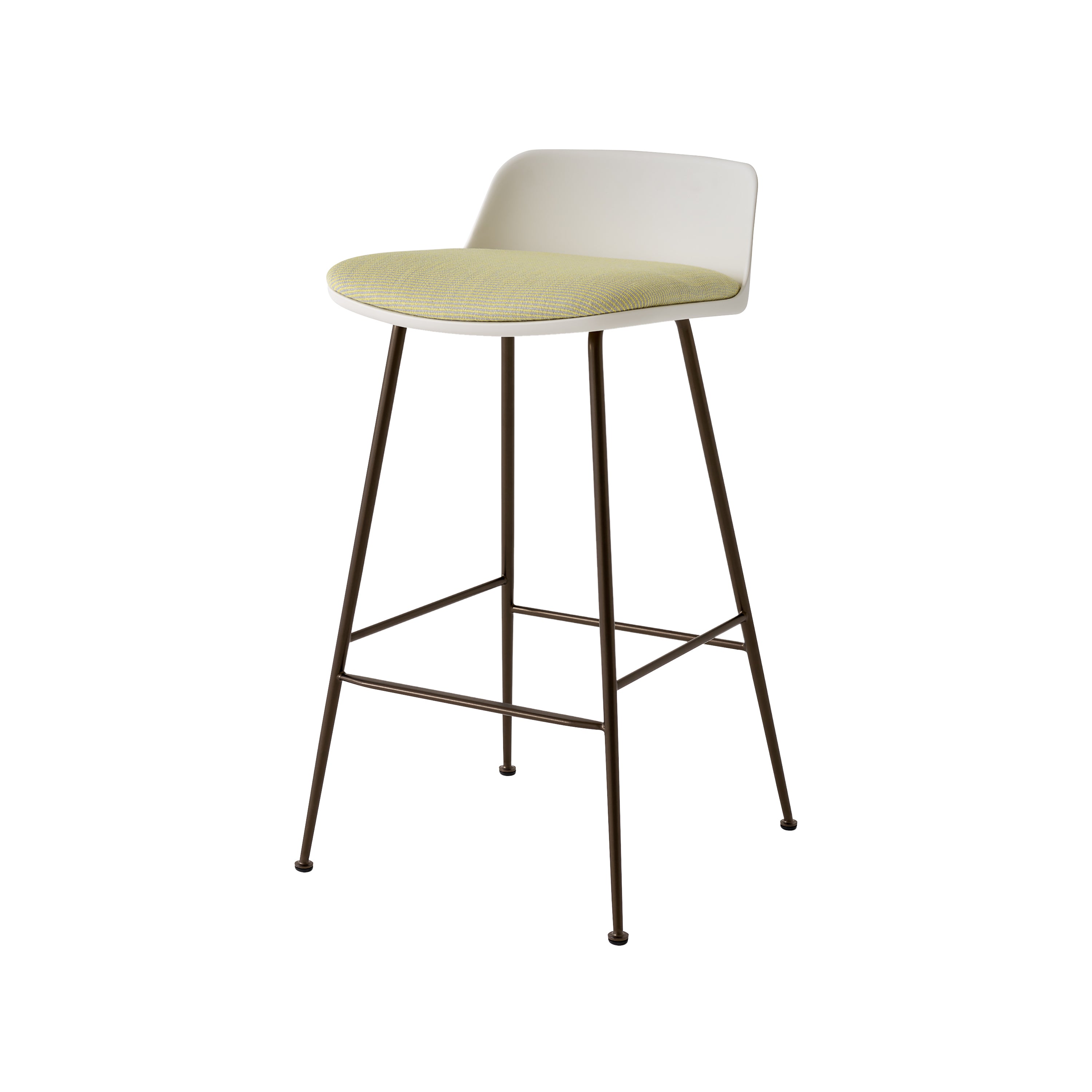 Rely Counter Stool: HW82 + White + Bronzed