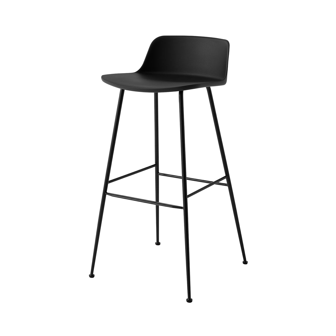 Rely Bar + Counter Lowback Stool: HW81 + HW86 + Bar (HW86) + Black + Black