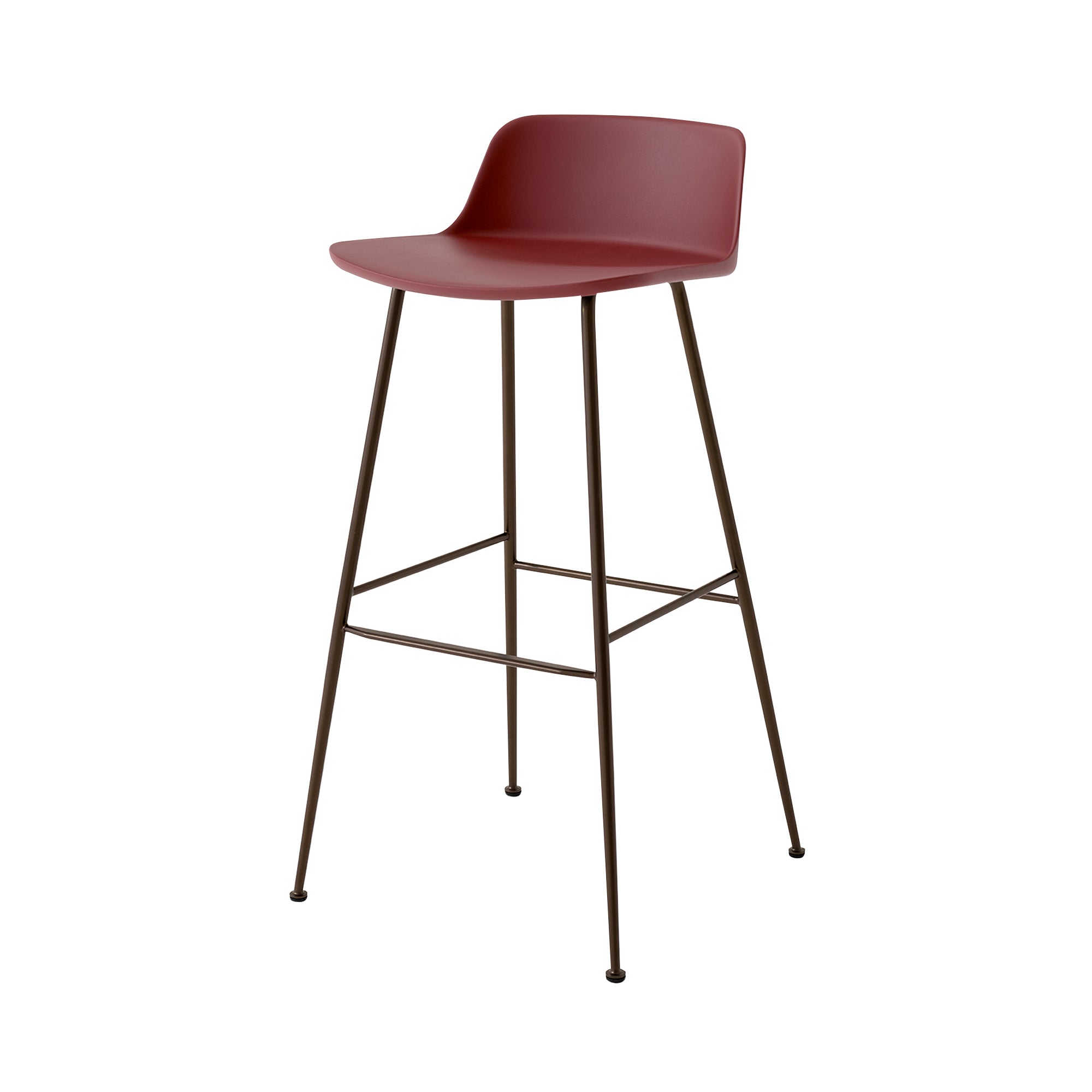Rely Bar + Counter Lowback Stool: HW81 + HW86 + Bar (HW86) + Red Brown + Bronzed