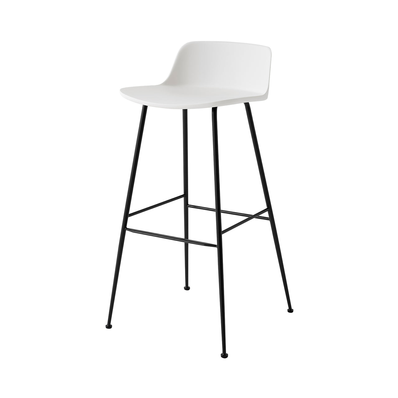 Rely Bar + Counter Lowback Stool: HW81 + HW86 + Bar (HW86) + White + Black