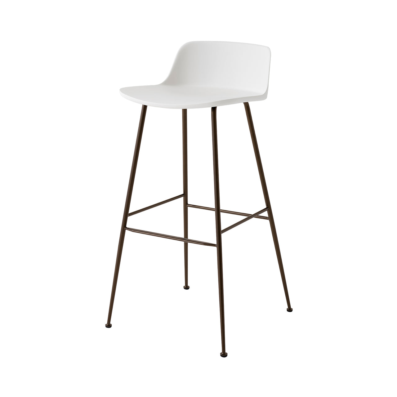 Rely Bar + Counter Lowback Stool: HW81 + HW86 + Bar (HW86) + White + Bronzed