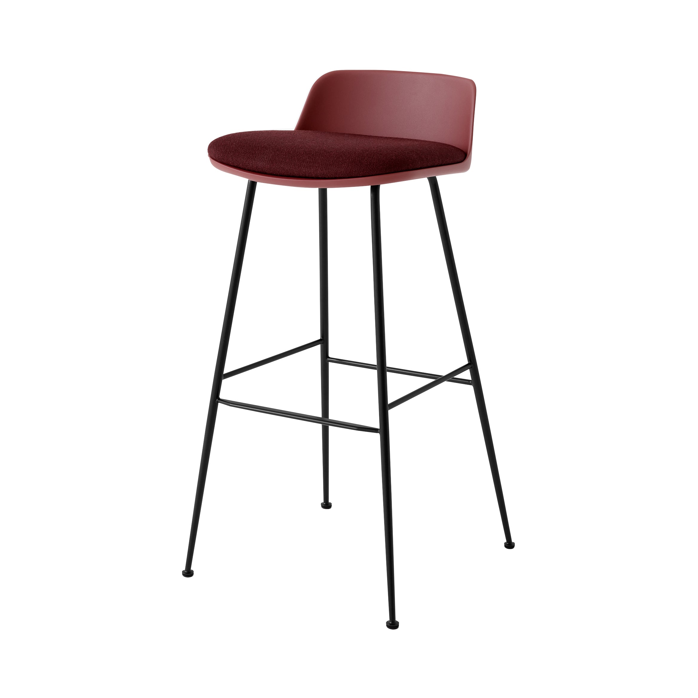 Rely Bar Stool: HW87 + Red Brown + Black