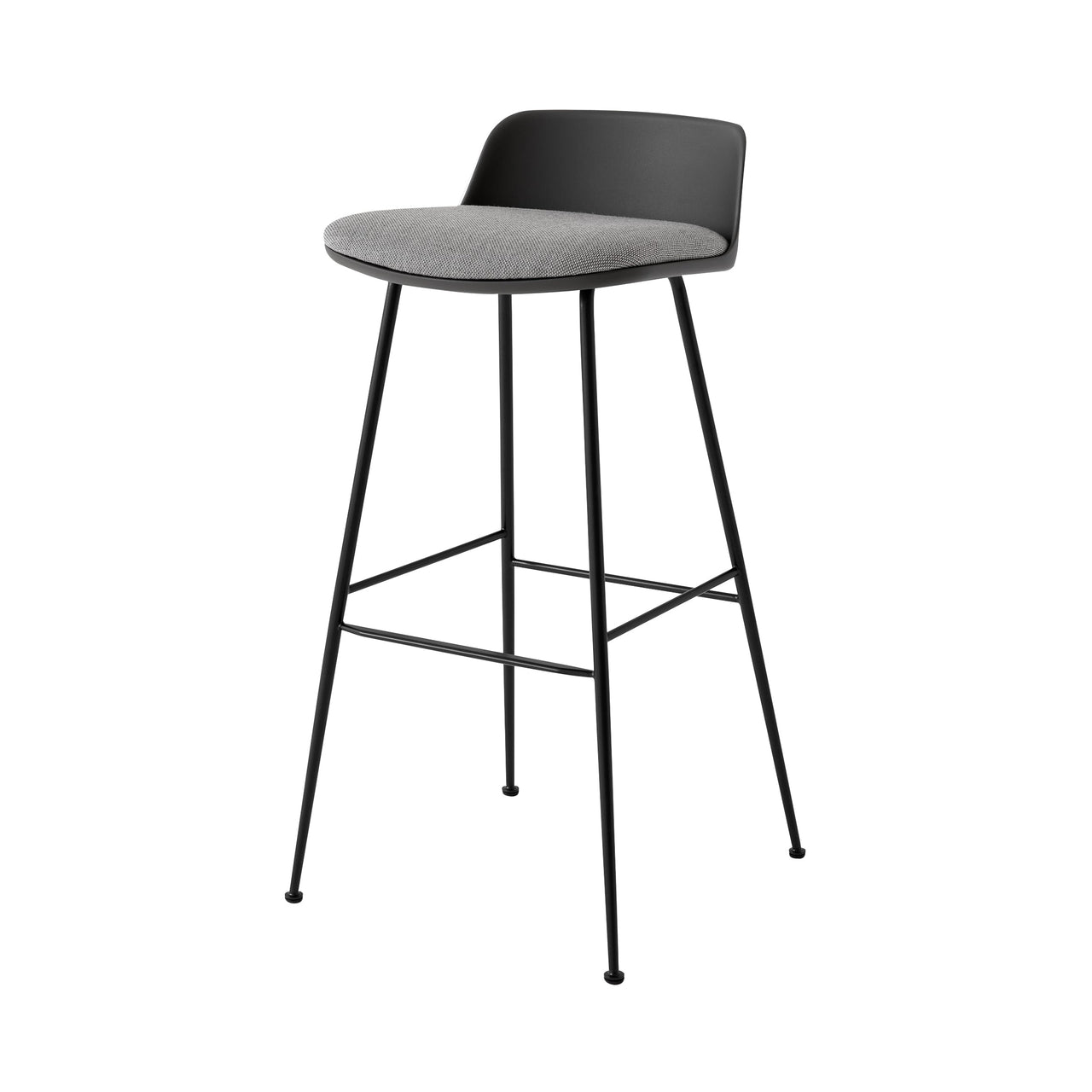 Rely Bar Stool: HW87 + Stone Grey + Black