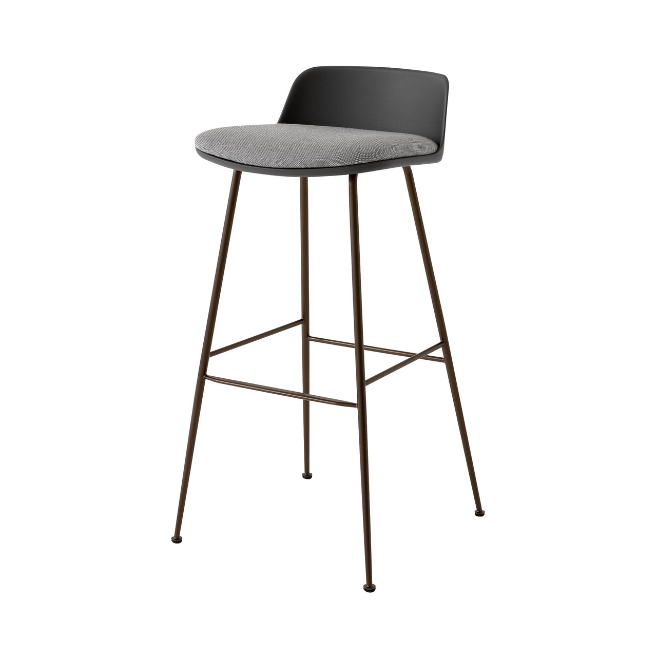 Rely Bar Stool: HW87 + Stone Grey + Bronzed