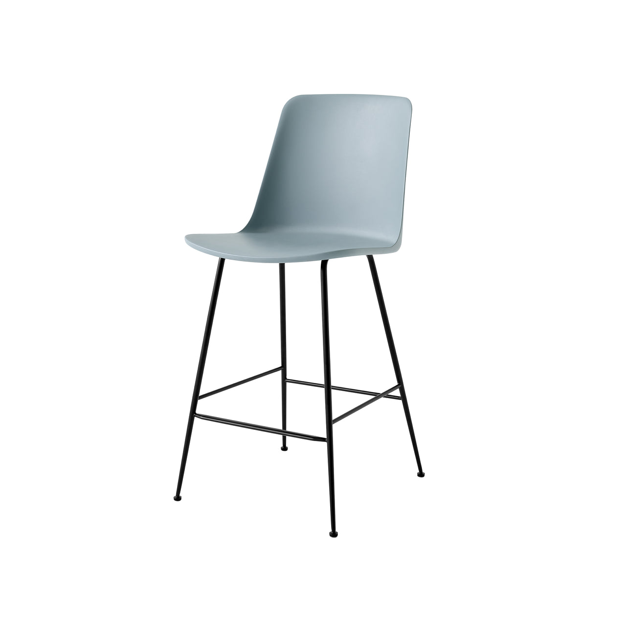 Rely Bar + Counter Highback Chair: HW91 + HW96 + Counter (HW91) + Light Blue + Black