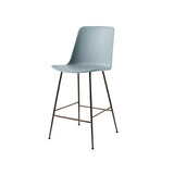 Rely Bar + Counter Highback Chair: HW91 + HW96 + Counter (HW91) + Light Blue + Bronzed