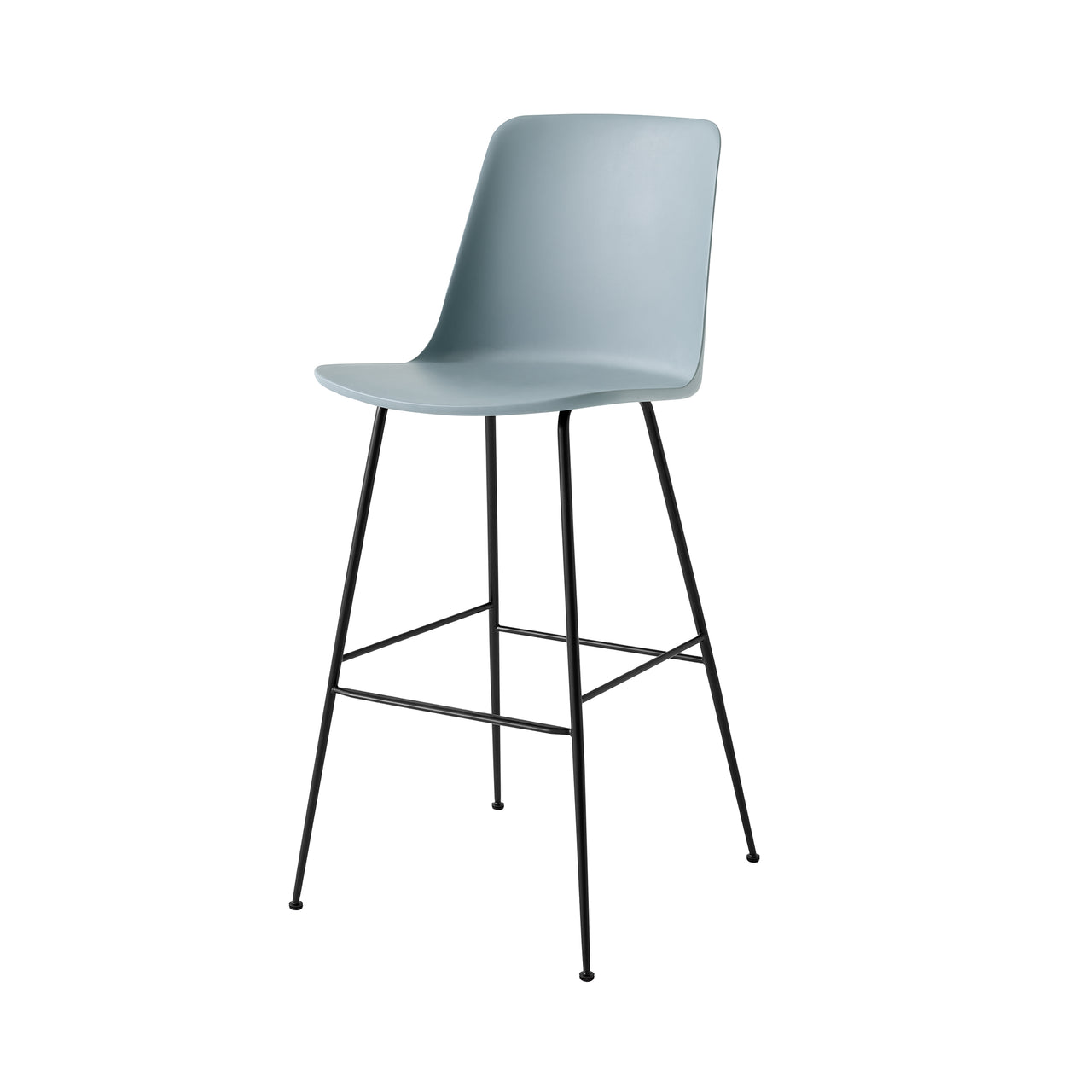 Rely Bar + Counter Highback Chair: HW91 + HW96 + Bar (HW96) + Light Blue + Black