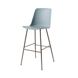 Rely Bar + Counter Highback Chair: HW91 + HW96 + Bar (HW96) + Light Blue + Bronzed