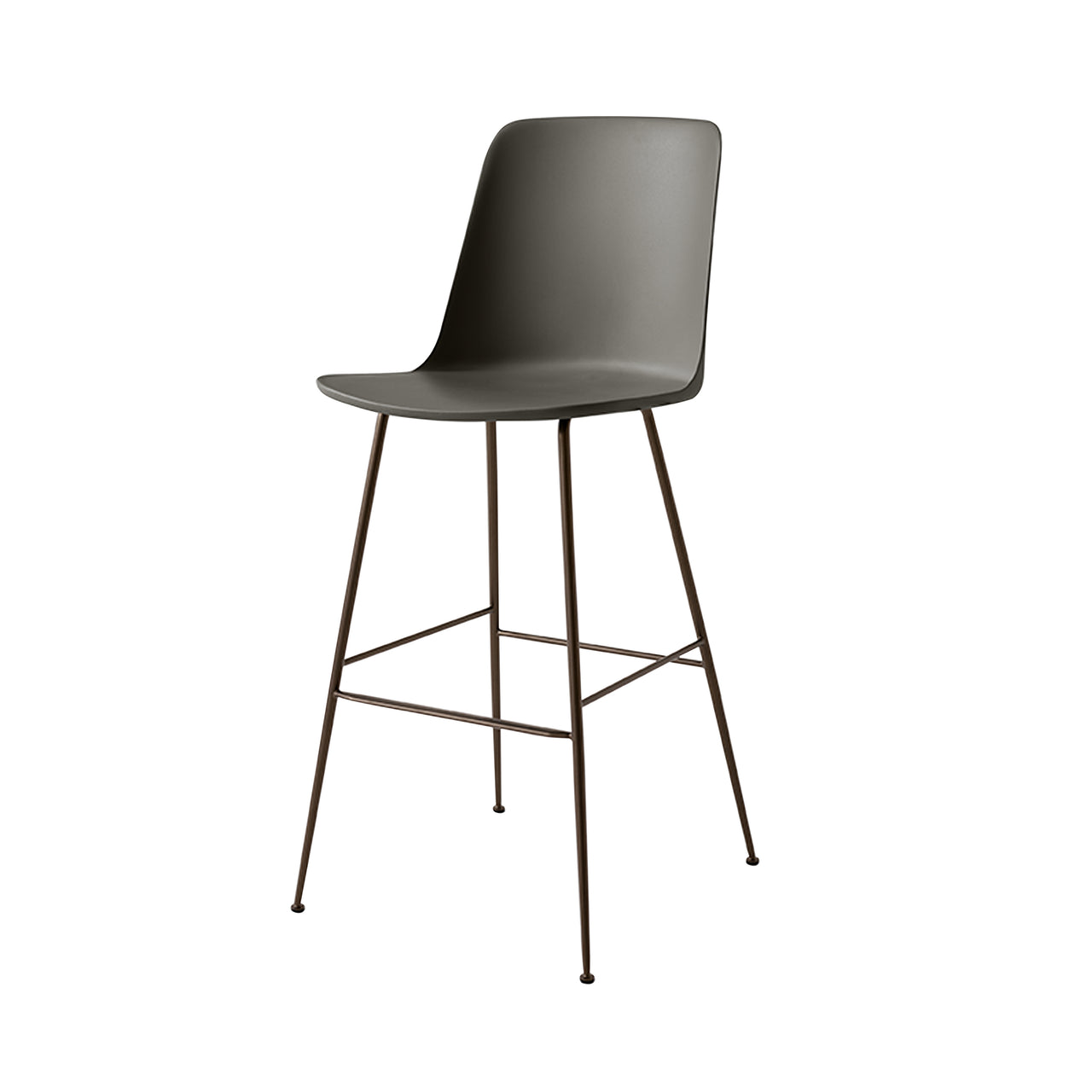 Rely Bar + Counter Highback Chair: HW91 + HW96 + Bar (HW96) + Stone Grey + Bronzed