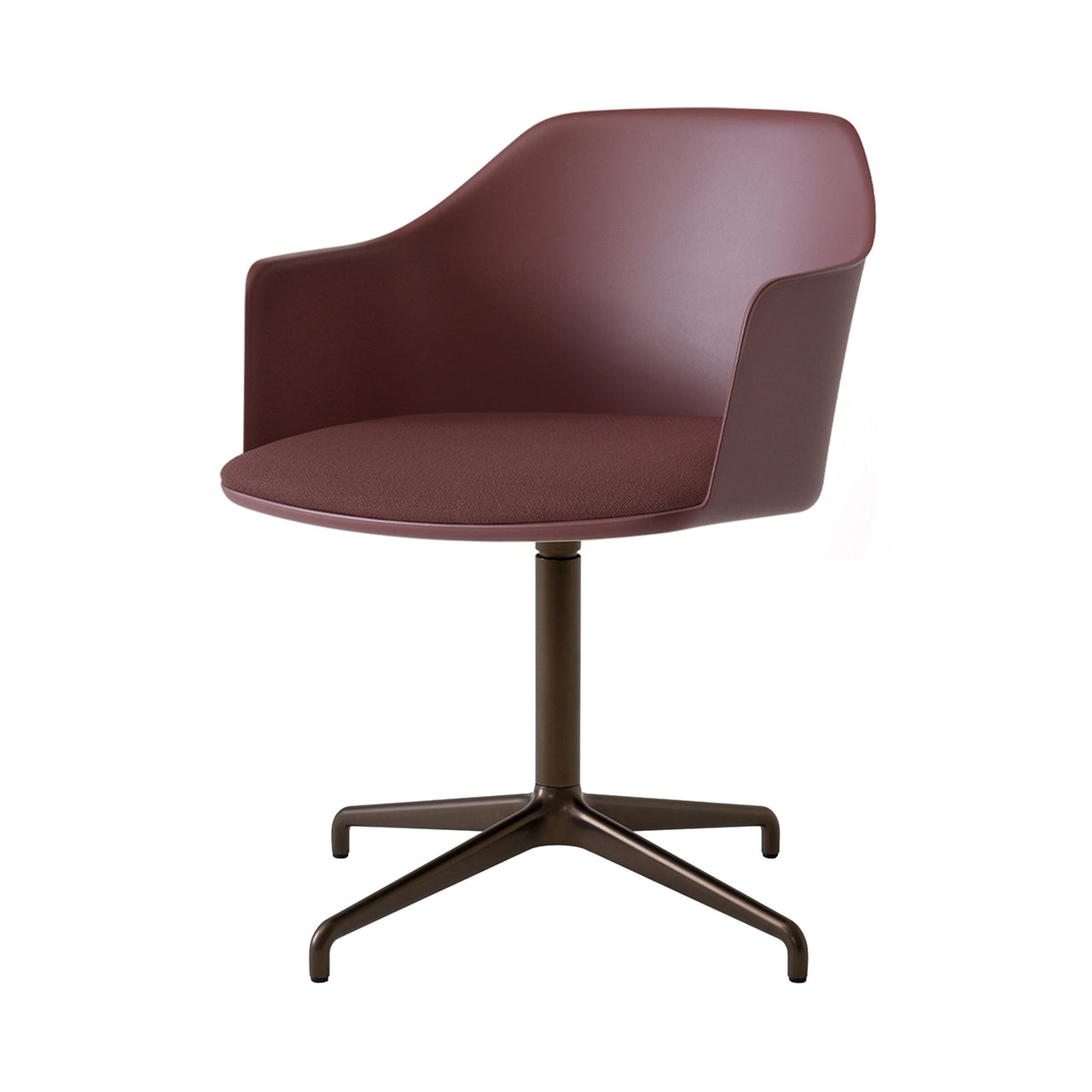 Rely Armchair: HW39 + Red Brown + Bronzed